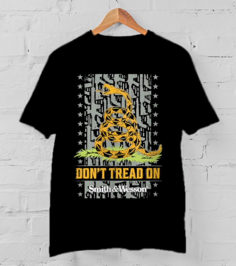Don't Tread On Me Smith And Wesson Gadsden Flag Coiled Snake T-Shirt