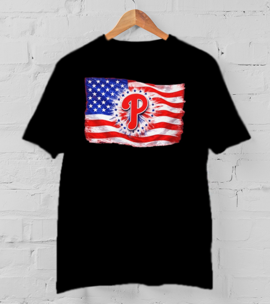 Phillies Patriotic American Flag Philadelphia Baseball 250th Anniversary Independence Day T-Shirt