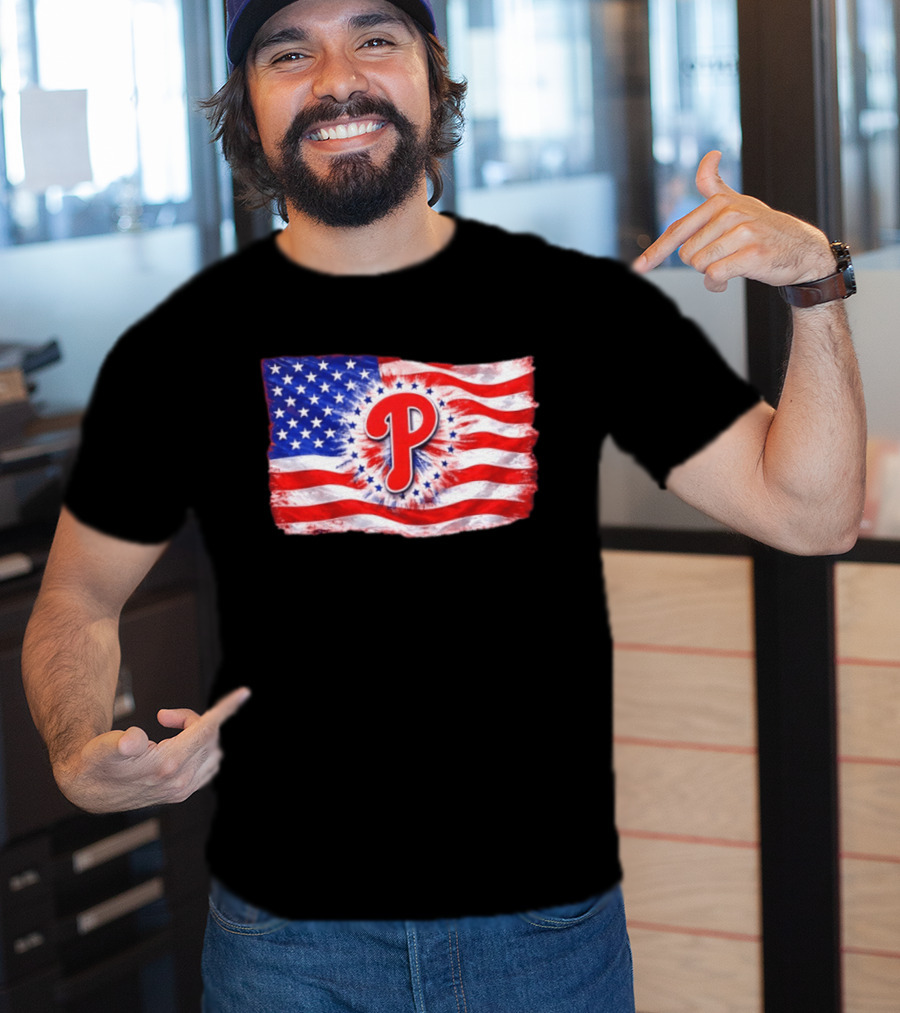 Phillies Patriotic American Flag Philadelphia Baseball 250th Anniversary Independence Day T-Shirt