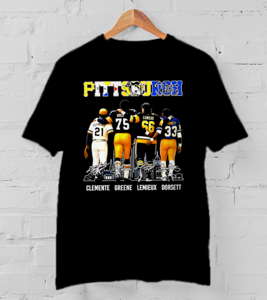 Pittsburgh Sports Legends Clemente Greene Lemieux Dorsett T-Shirt
