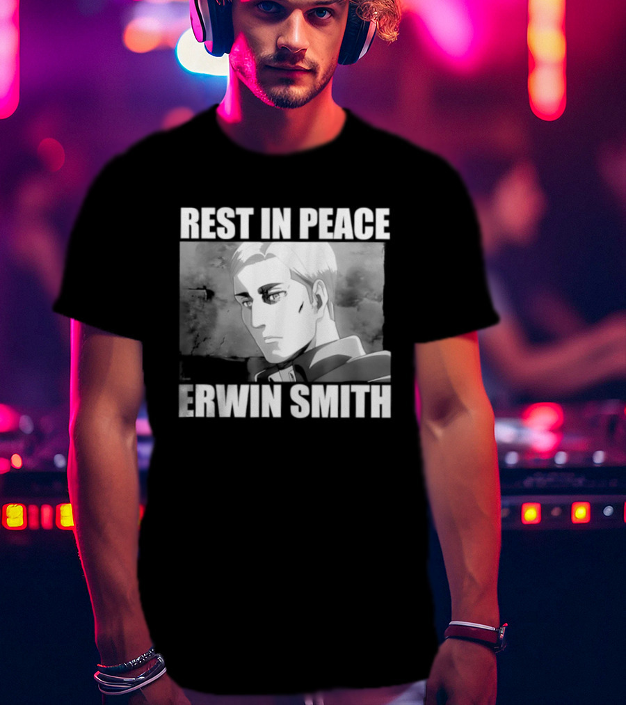 Rest In Peace Erwin Smith Anime Tribute Wings T-Shirt