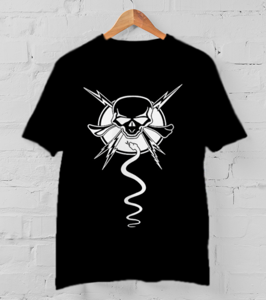 Skull And Snake Lightning Gothic T-Shirt
