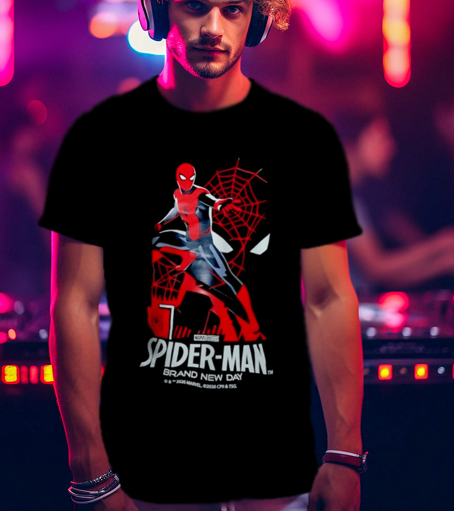 Spider Man Brand New Day 2026 Marvel Stylized Superhero T-Shirt