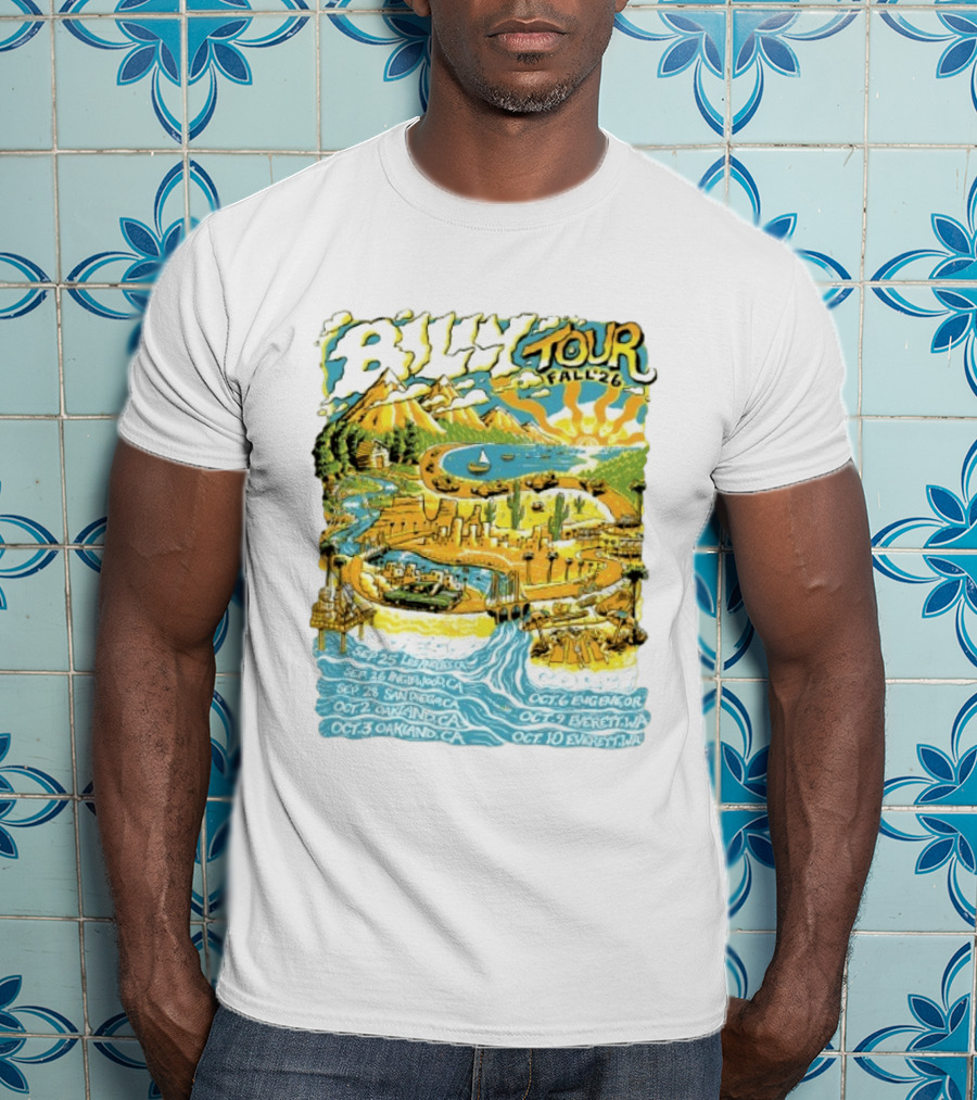 Billy Tour Fall '26 West Coast Concert Dates San Diego Oakland Eugene Everett T-Shirt