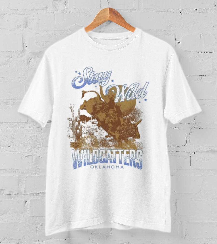Stay Wild Oklahoma Wildcatters Vintage Oil Rig T-Shirt