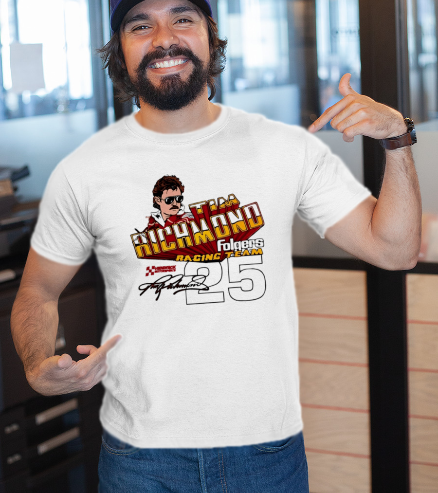 Tim Richmond Folgers Racing Team 25 Hendrick Motorsports Signed Memorabilia T-Shirt