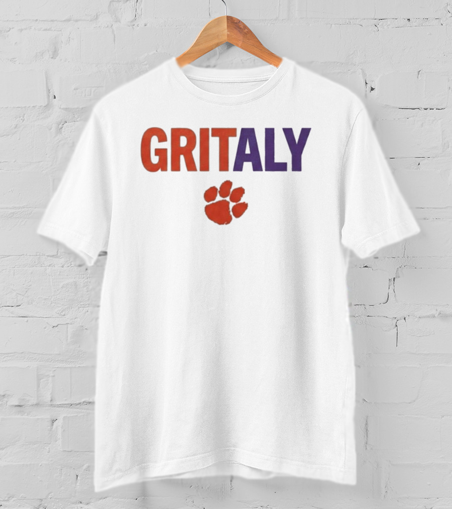 Gritaly Clemson Basketball Orange Purple Paw T-Shirt