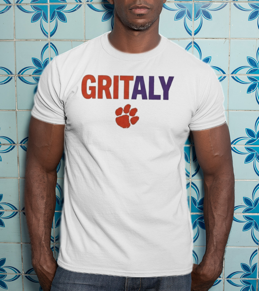 Gritaly Clemson Basketball Orange Purple Paw T-Shirt