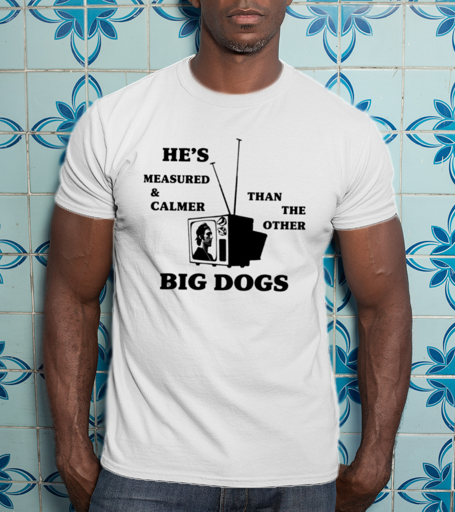 He's Measured And Calmer Than The Other Big Dogs TV Antenna T-Shirt