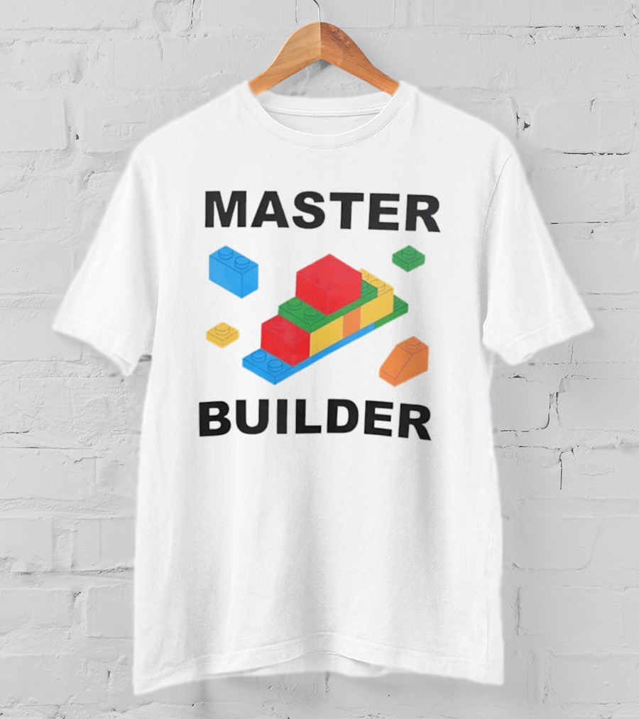 Master Builder Colorful Bricks Construction Fun T-Shirt
