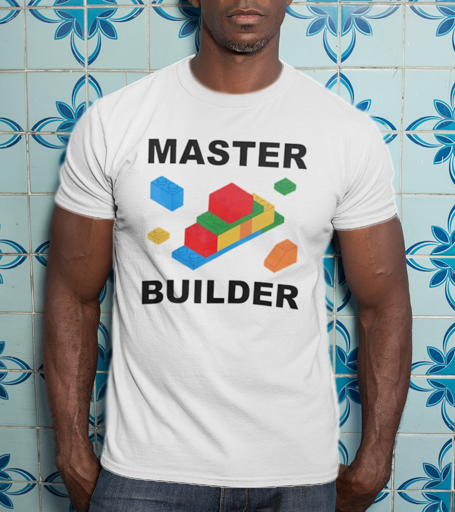 Master Builder Colorful Bricks Construction Fun T-Shirt