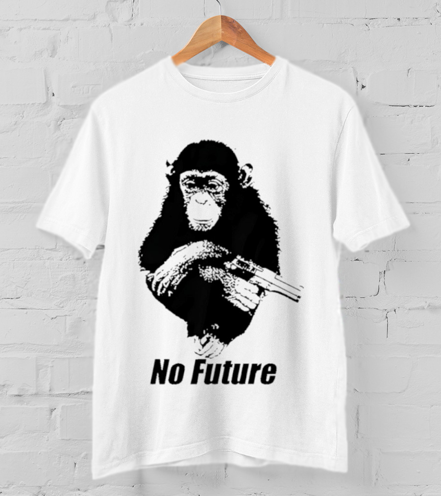 Monkey No Future With Gun T-Shirt