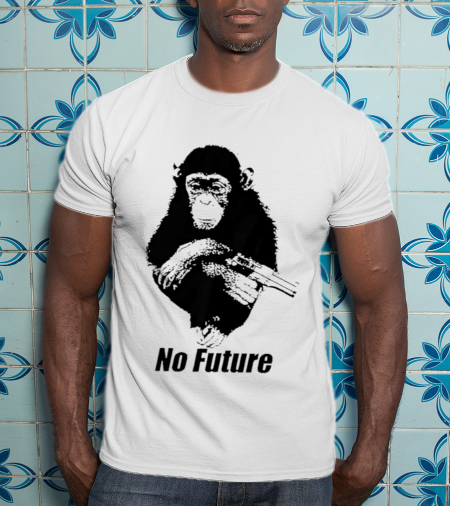 Monkey No Future With Gun T-Shirt