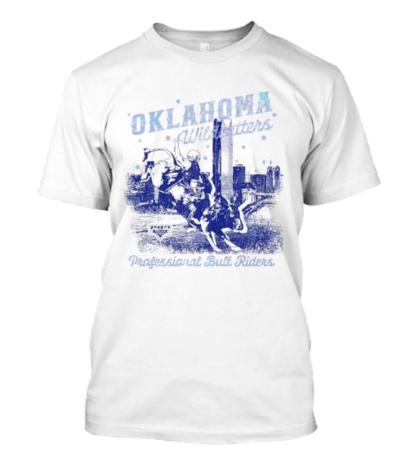 Oklahoma Wildcatters Professional Bull Riders Cowboy City Skyline T-Shirt
