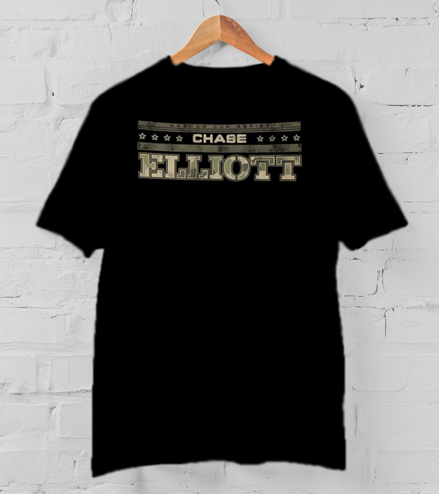 NASCAR Cup Series Chase Elliott Camo American Flag 2026 2 Sided T-Shirt