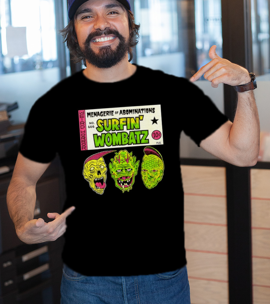 Weird Horror Menagerie Of Abominations No. 666 Surfin' Wombatz 10¢ PVH T-Shirt