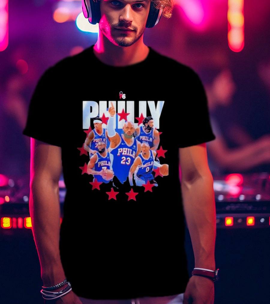 Philly LeBron James Philadelphia 76ers Basketball Mix 23 Stars T-Shirt