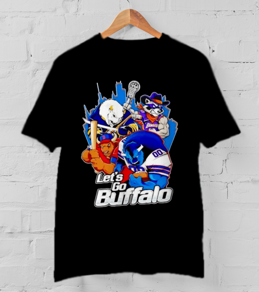 Let's Go Buffalo Bandits Sabres Bills Characters Sports Mascots T-Shirt