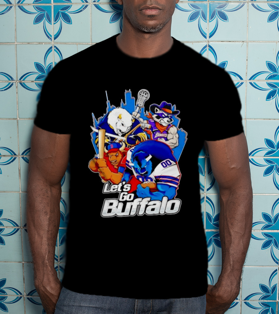 Let's Go Buffalo Bandits Sabres Bills Characters Sports Mascots T-Shirt