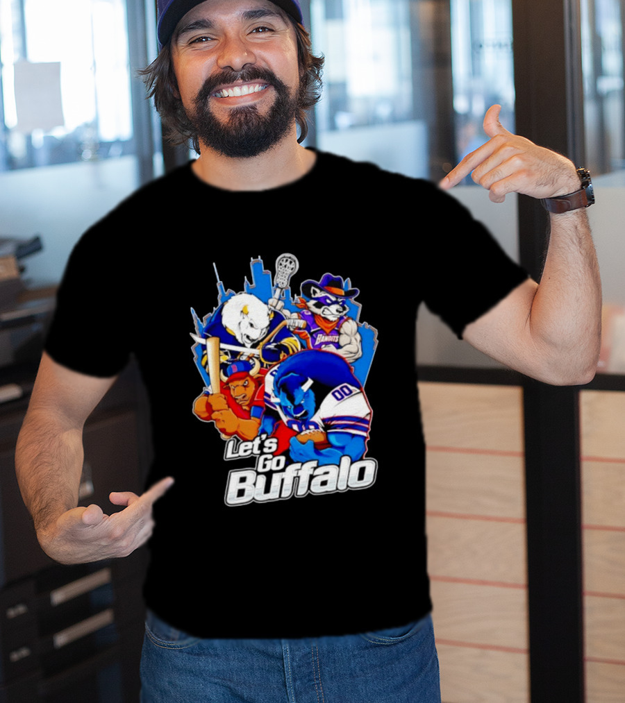 Let's Go Buffalo Bandits Sabres Bills Characters Sports Mascots T-Shirt