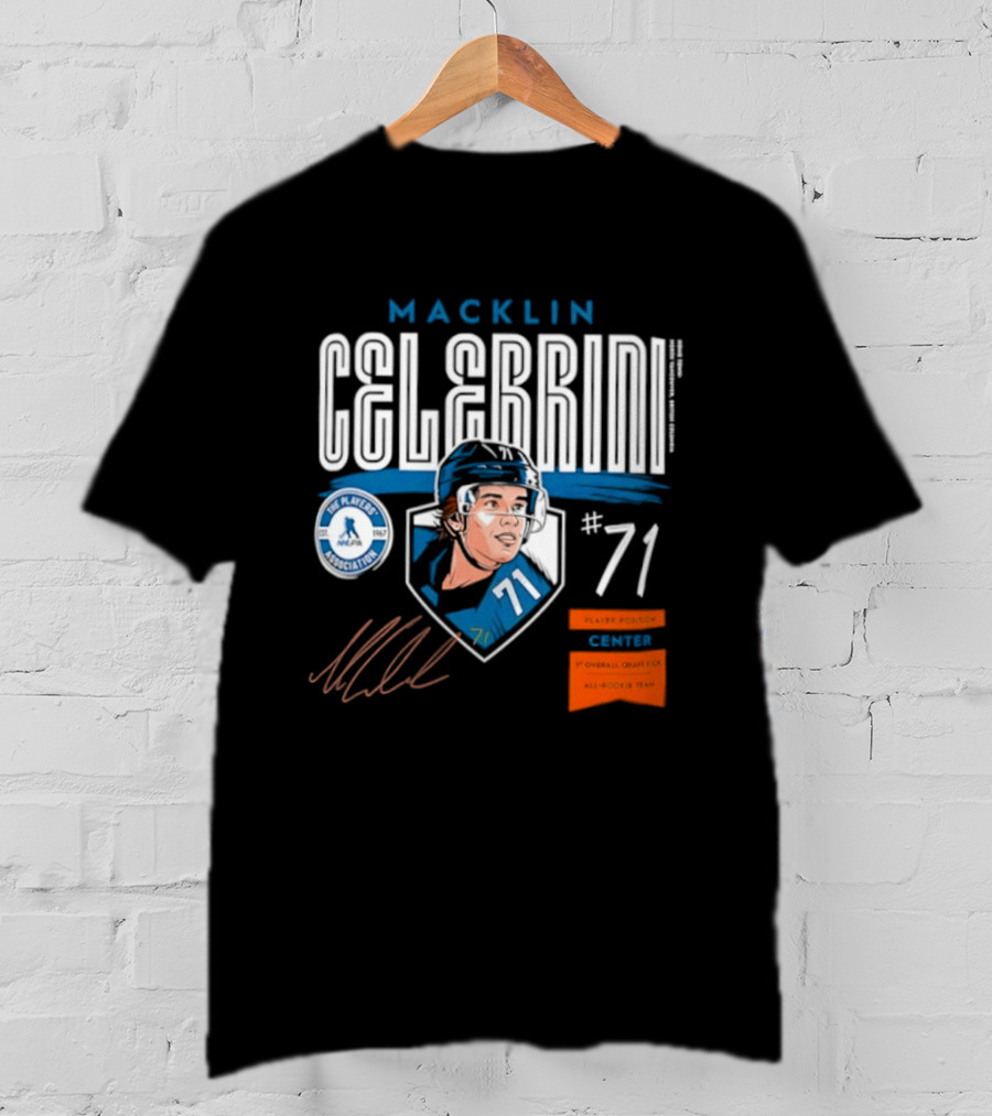 Macklin Celebrini 71 NHL Players Association All Rookie Team 2026 Pick T-Shirt