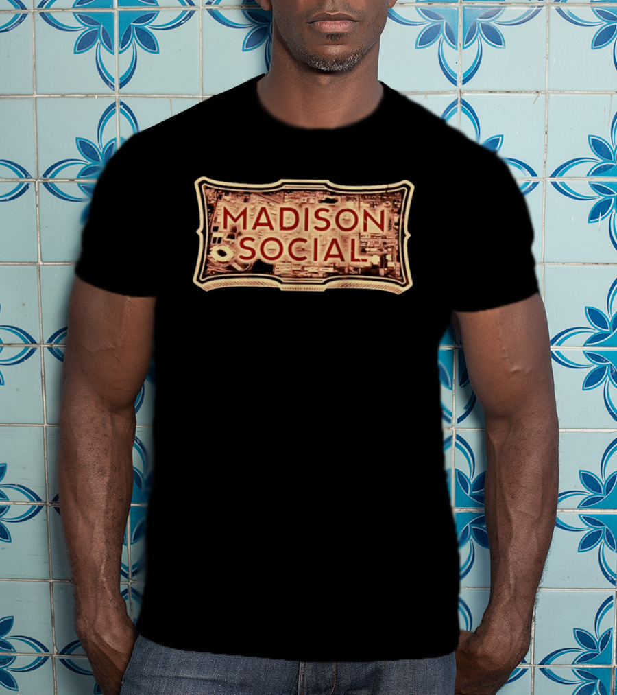 Madison Social Aerial Map Stadium Scene T-Shirt