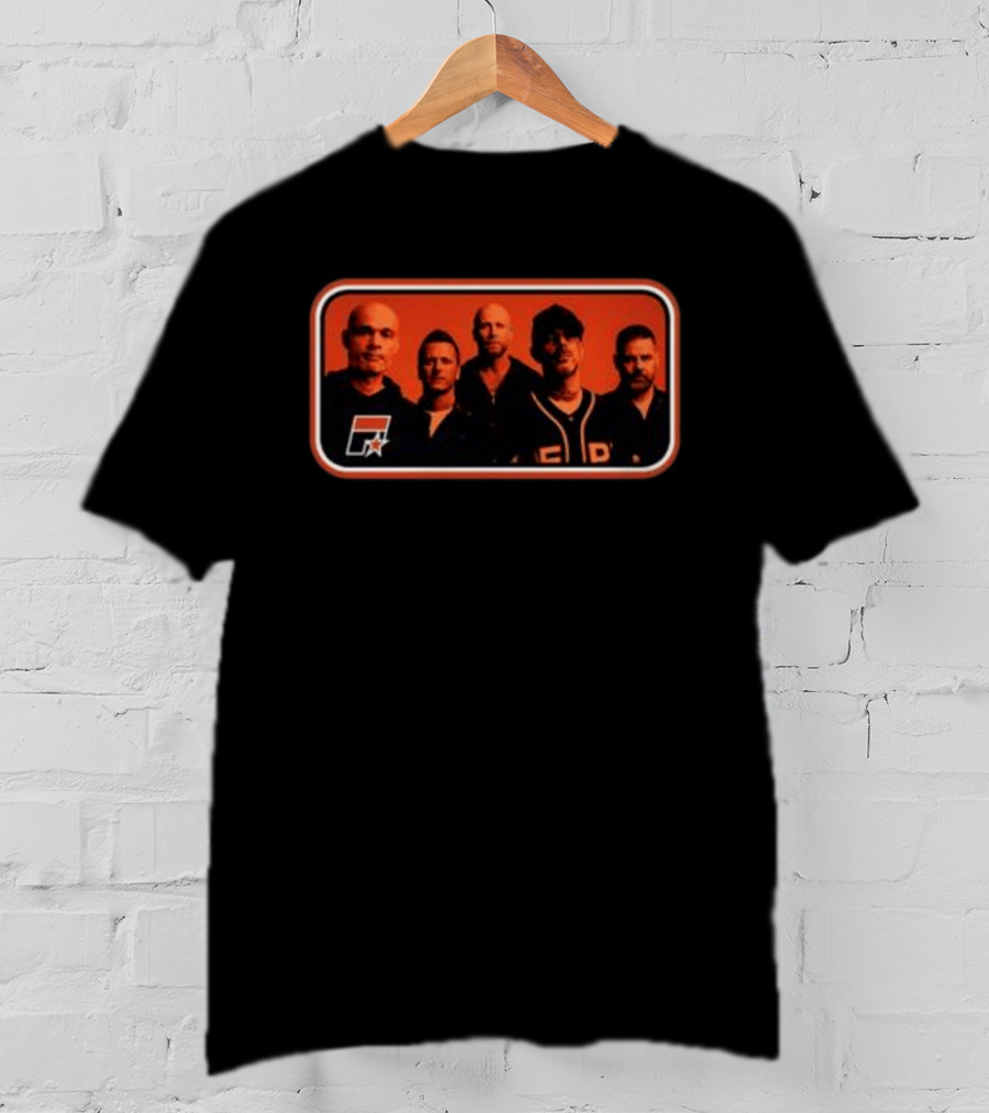 Five Store Stripe Photo 2026 Black F Symbol And Star Band T-Shirt
