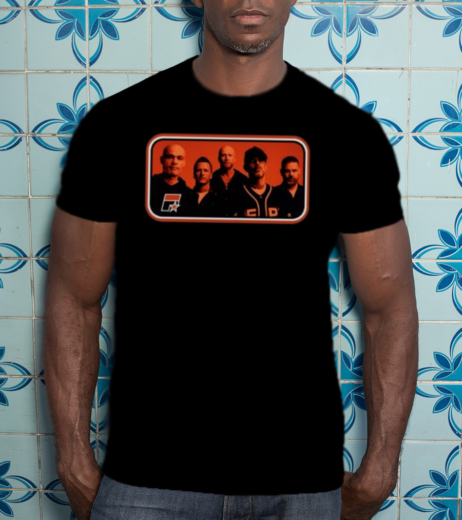 Five Store Stripe Photo 2026 Black F Symbol And Star Band T-Shirt