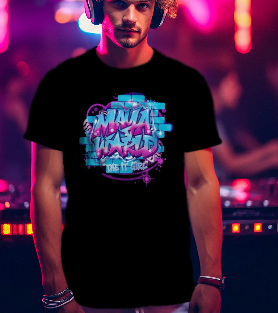 Maya World The IT Girl Vibrant Graffiti T-Shirt