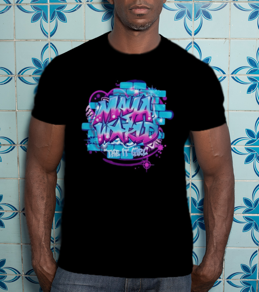 Maya World The IT Girl Vibrant Graffiti T-Shirt