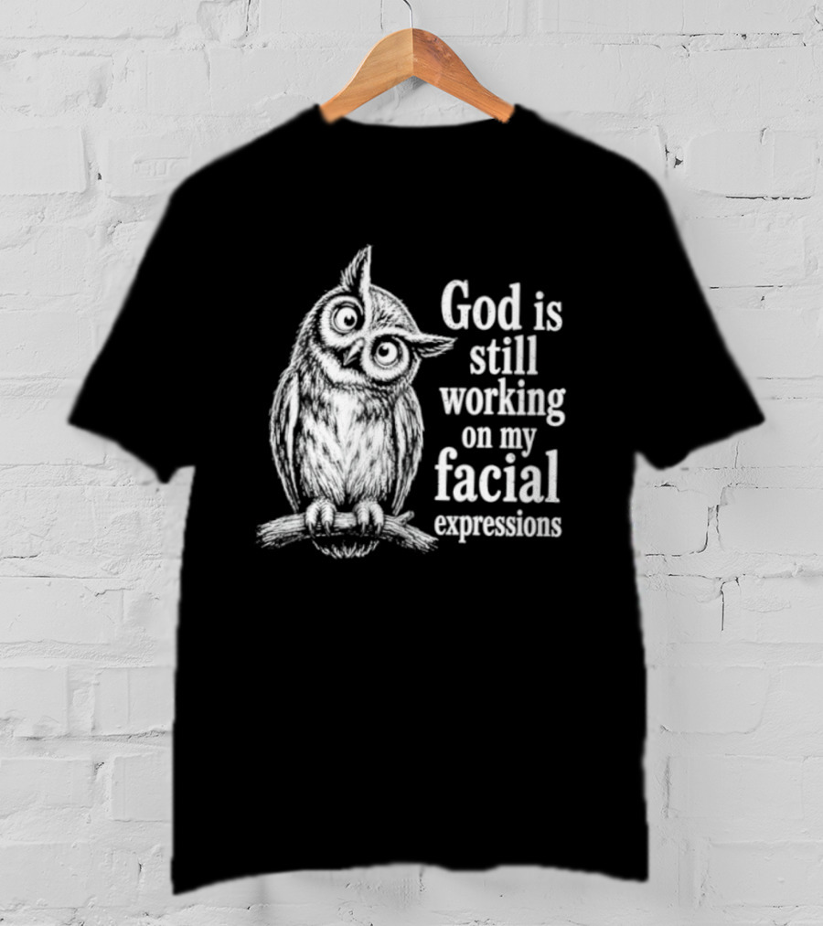God Is Still Working On My Facial Expressions Owl T-Shirt