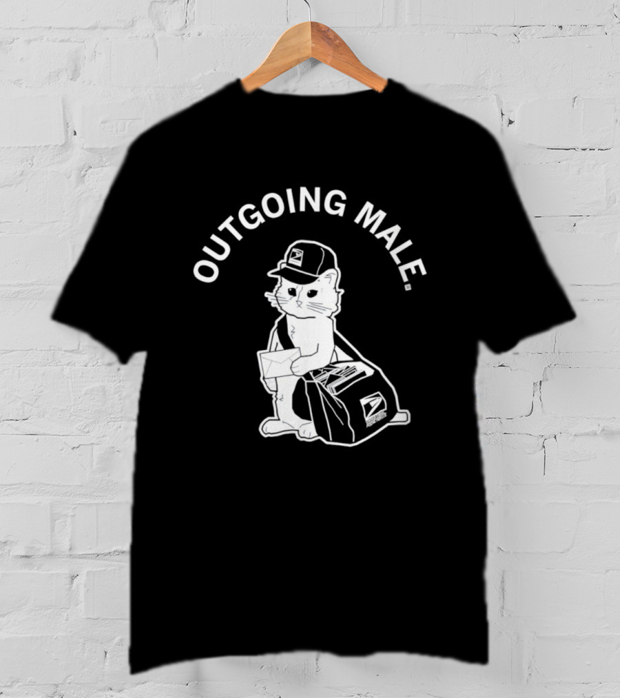 Outgoing Male Cat USPS Mailbag And Cap T-Shirt
