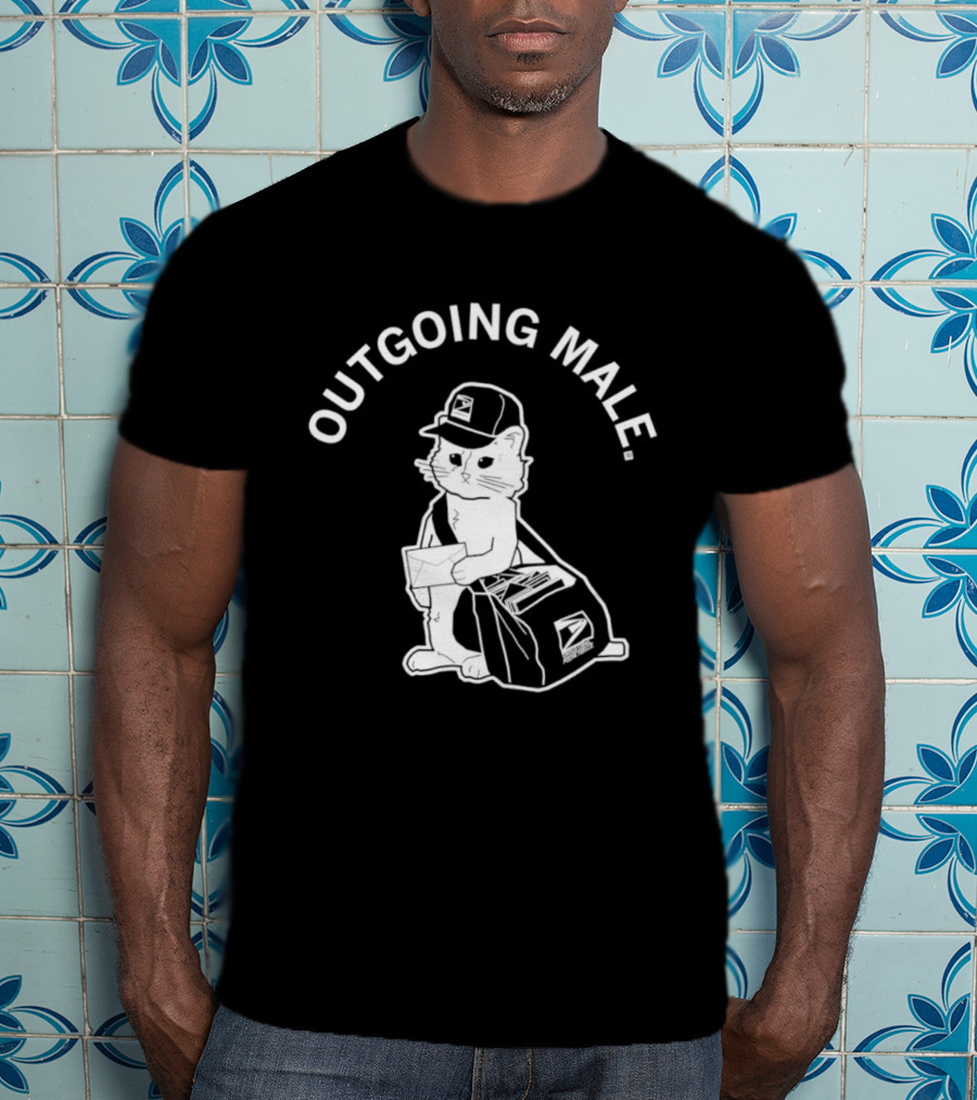 Outgoing Male Cat USPS Mailbag And Cap T-Shirt
