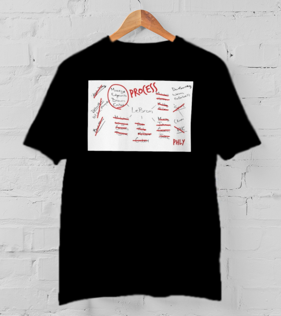 Phly LeBron Process Philadelphia 76ers Strategy Diagram T-Shirt