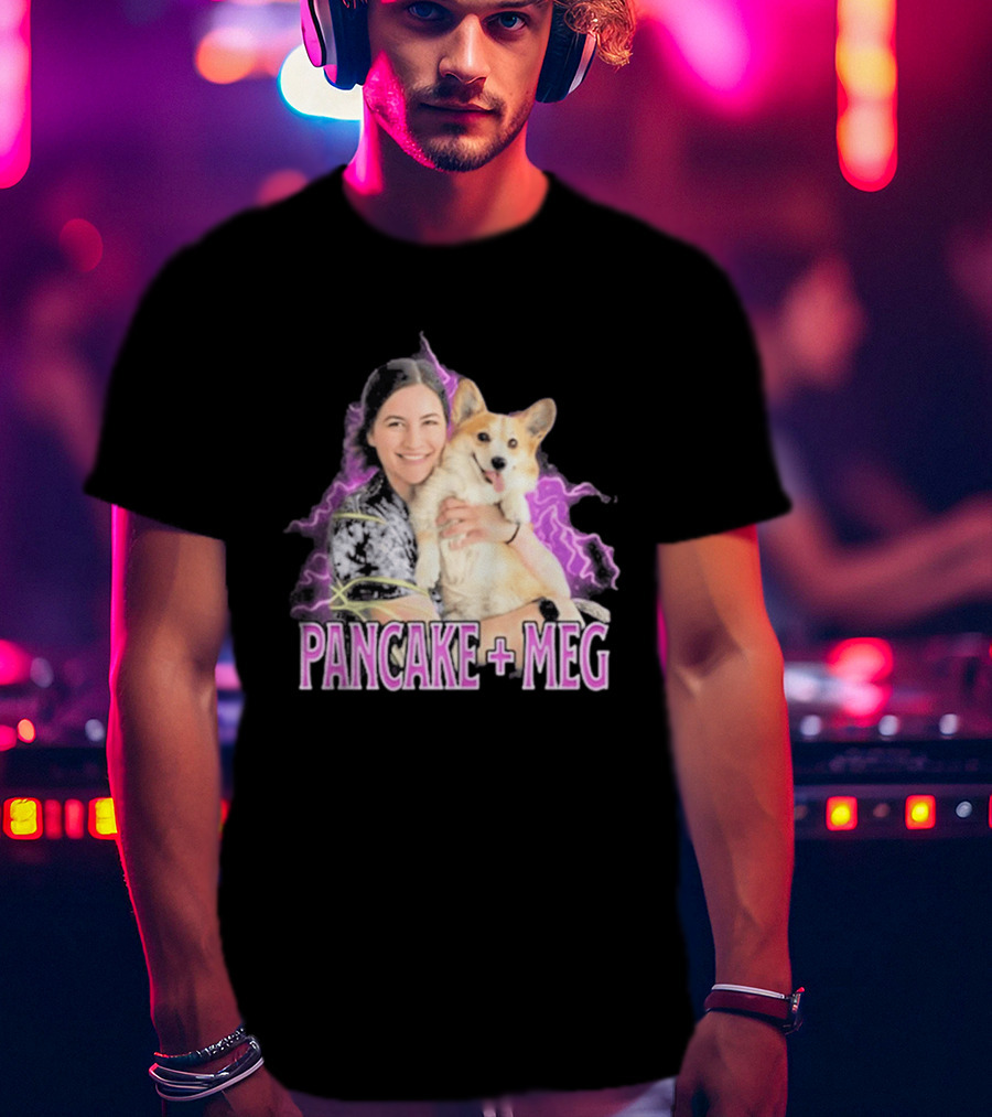 Pancake + Meg Electric Purple Corgi Hug T-Shirt