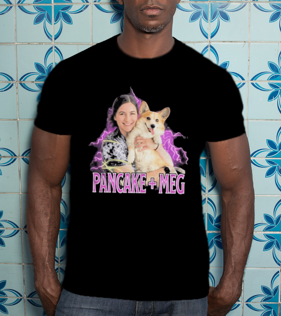 Pancake + Meg Electric Purple Corgi Hug T-Shirt