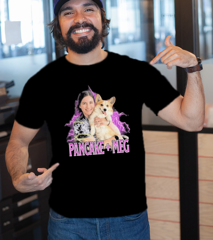 Pancake + Meg Electric Purple Corgi Hug T-Shirt