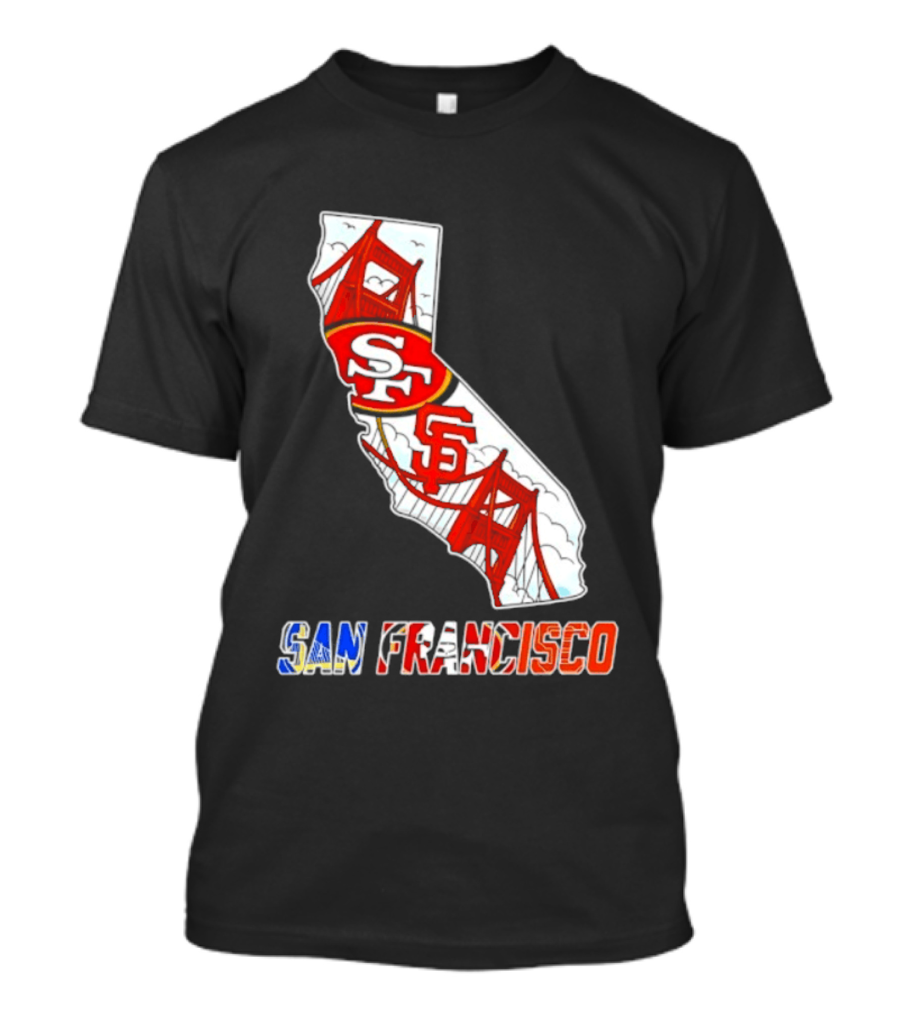 San Francisco 49ers Giants California Map T-Shirt