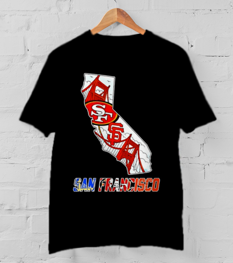 San Francisco 49ers Giants California Map T-Shirt