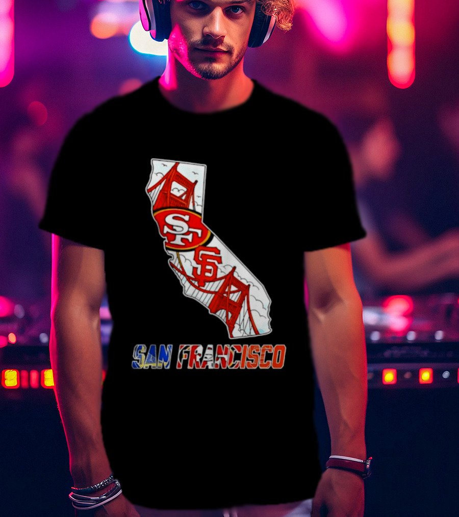 San Francisco 49ers Giants California Map T-Shirt