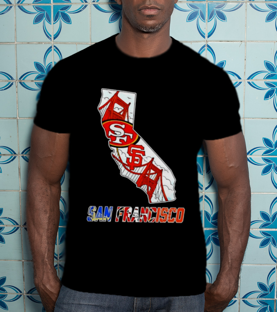San Francisco 49ers Giants California Map T-Shirt