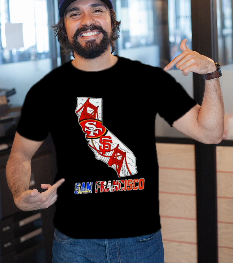 San Francisco 49ers Giants California Map T-Shirt
