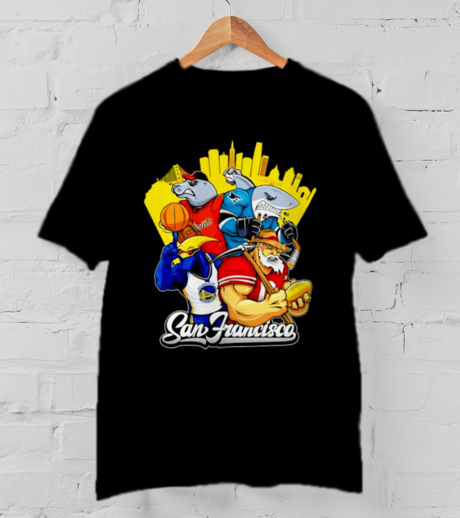 San Francisco Giants Warriors 49ers Sharks Skyline T-Shirt