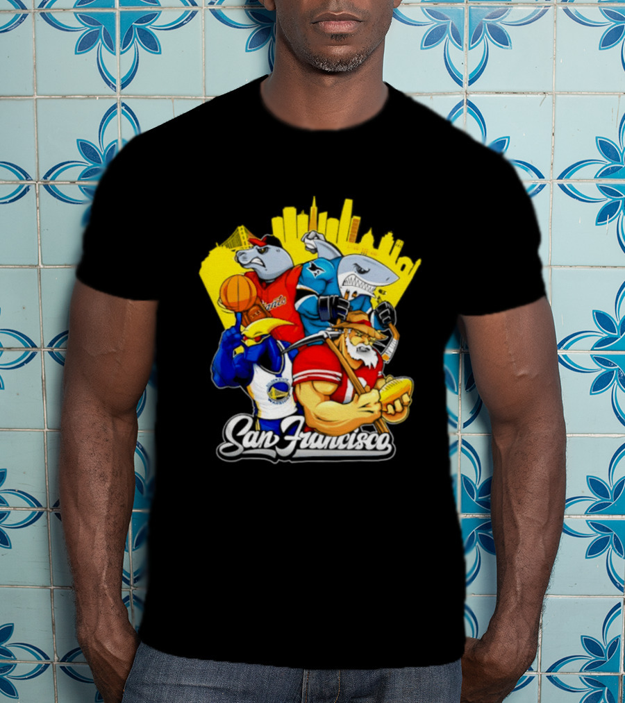 San Francisco Giants Warriors 49ers Sharks Skyline T-Shirt