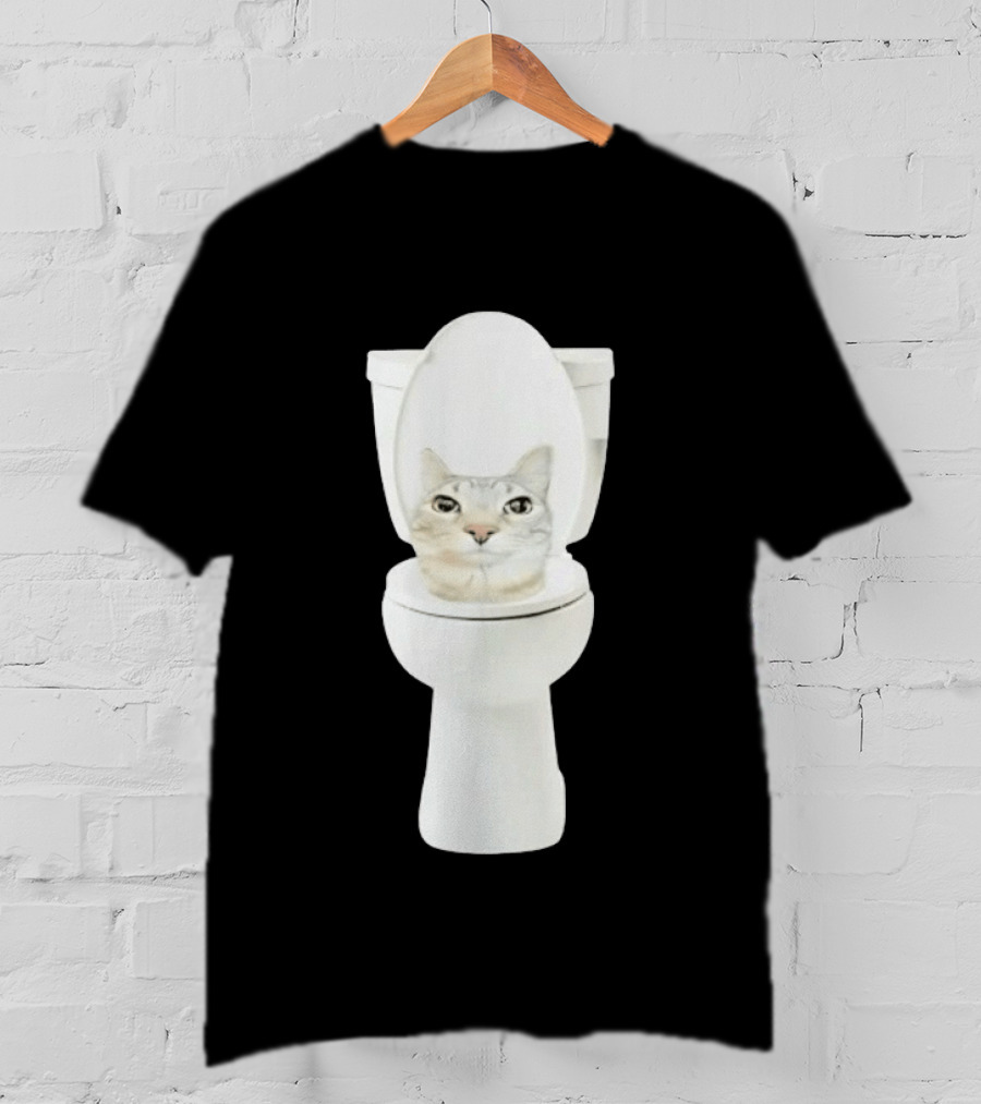 Skibidi Cat Toilet Humor Meme Fusion T-Shirt