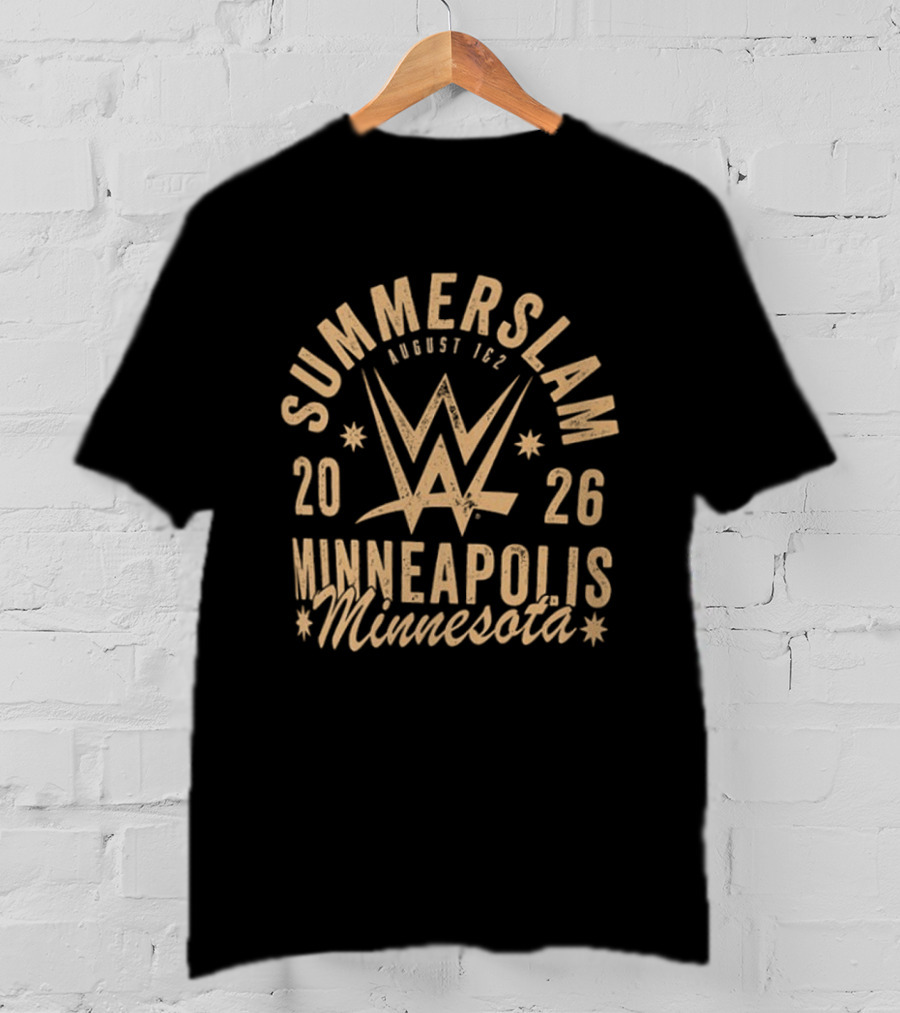 SummerSlam 2026 August 1 & 2 Minneapolis Minnesota WWE Wrestling Event 2 Sided T-Shirt