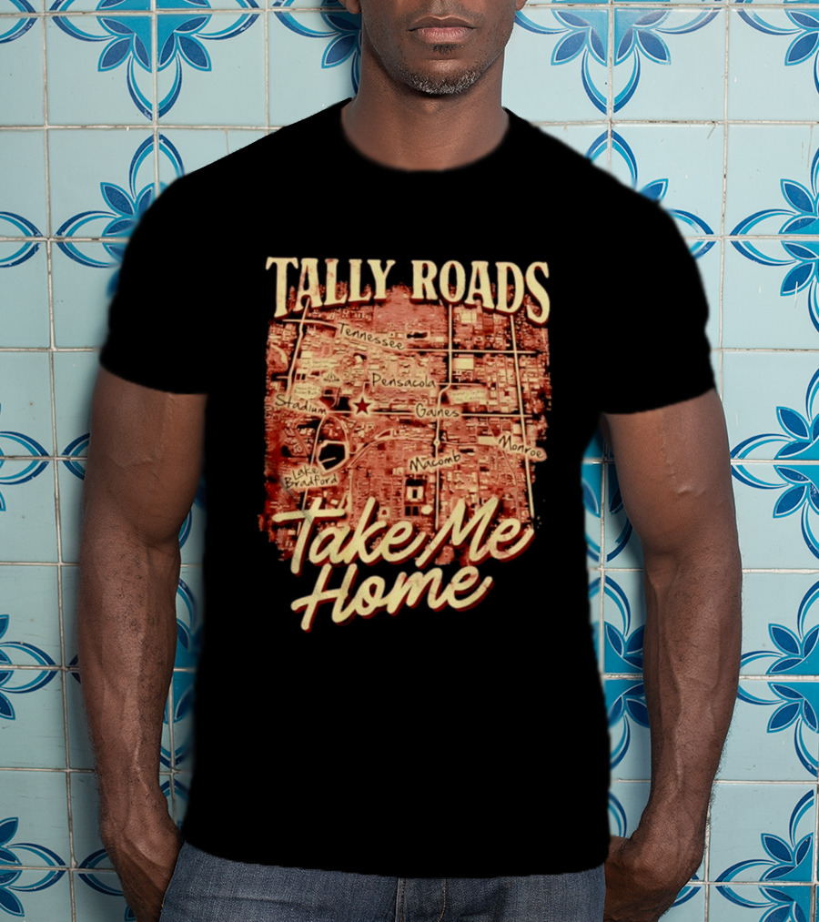 Tally Roads Map Take Me Home Tennessee Pensacola Stadium Monroe T-Shirt