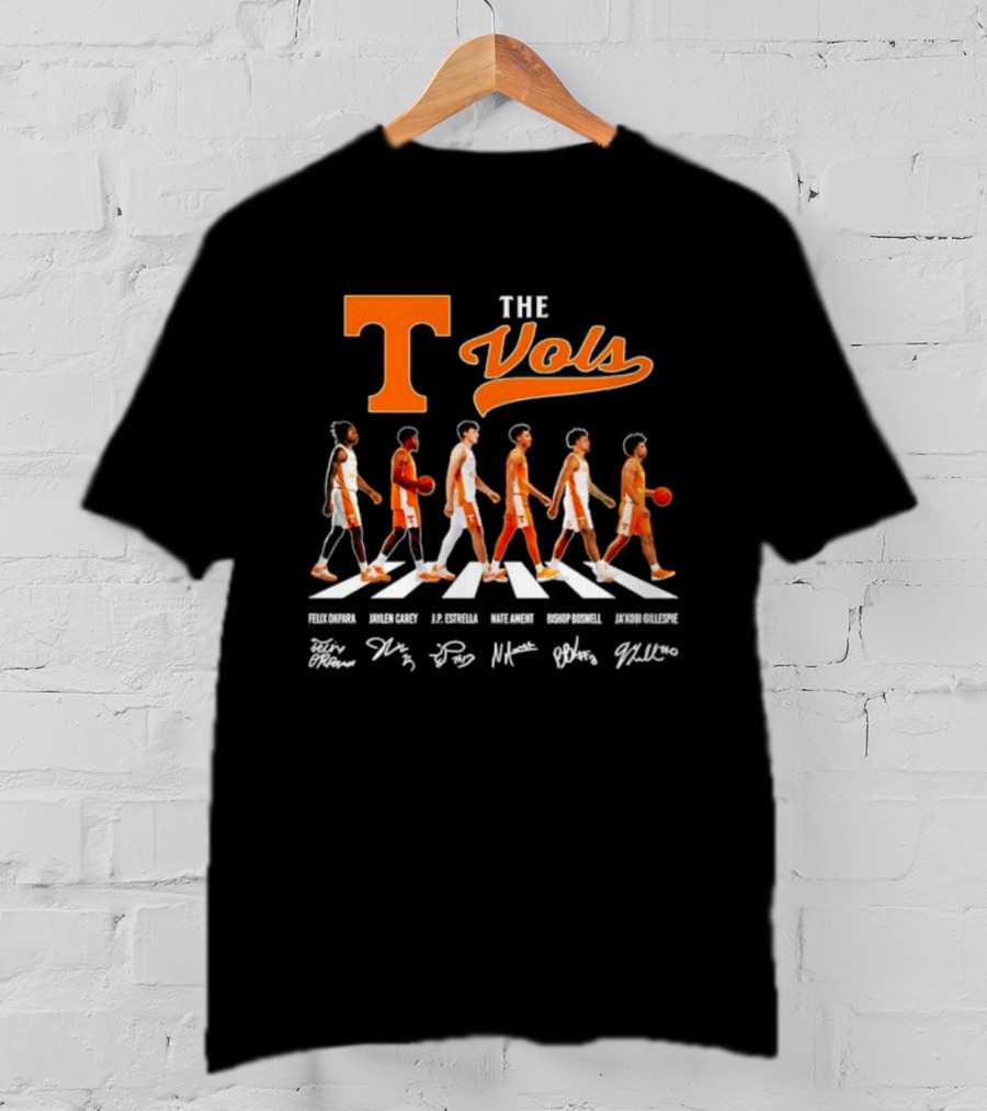 The Vols Tennessee Volunteers Basketball 2026 Abbey Road Signatures Player T-Shirt