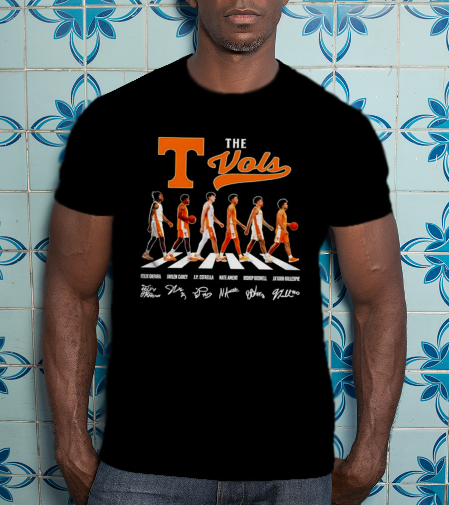 The Vols Tennessee Volunteers Basketball 2026 Abbey Road Signatures Player T-Shirt