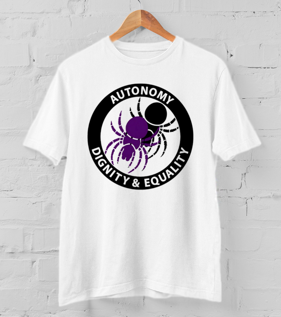 Autonomy Dignity Equality Purple Spider Emblem Social Justice T-Shirt